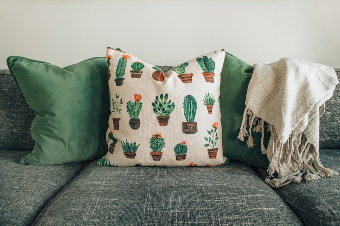 Cushions on a sofa