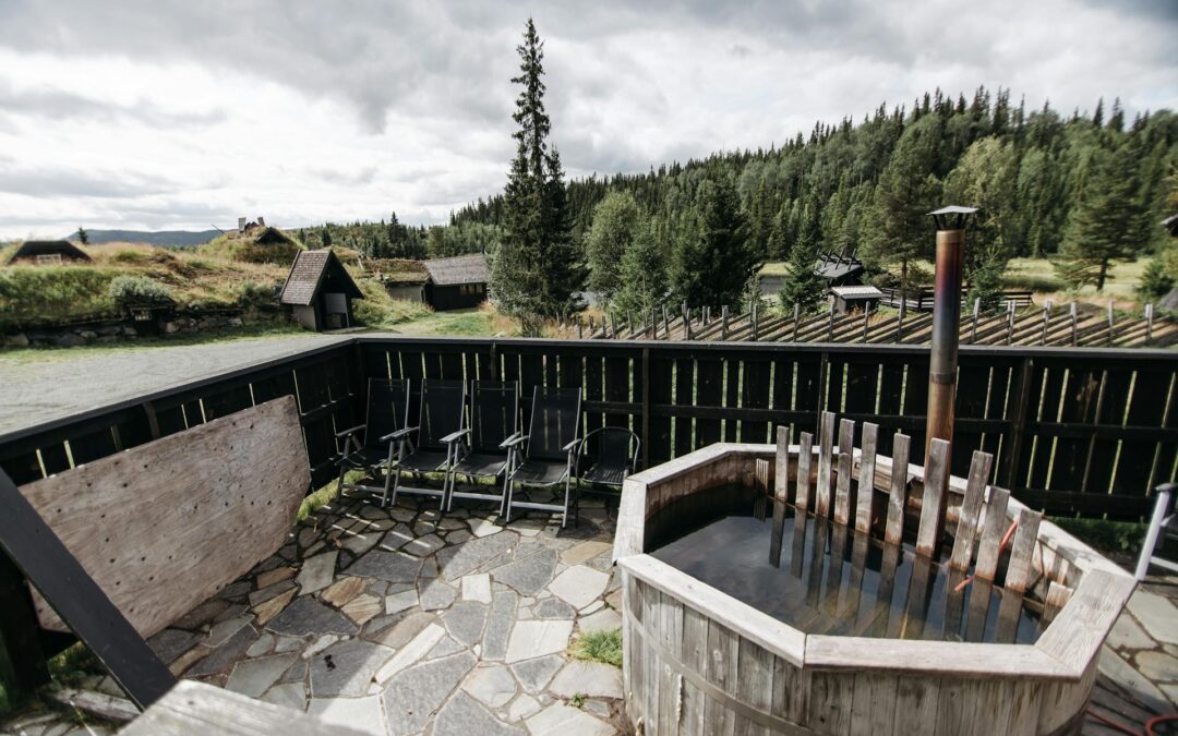 A photo of a well inside a house yard